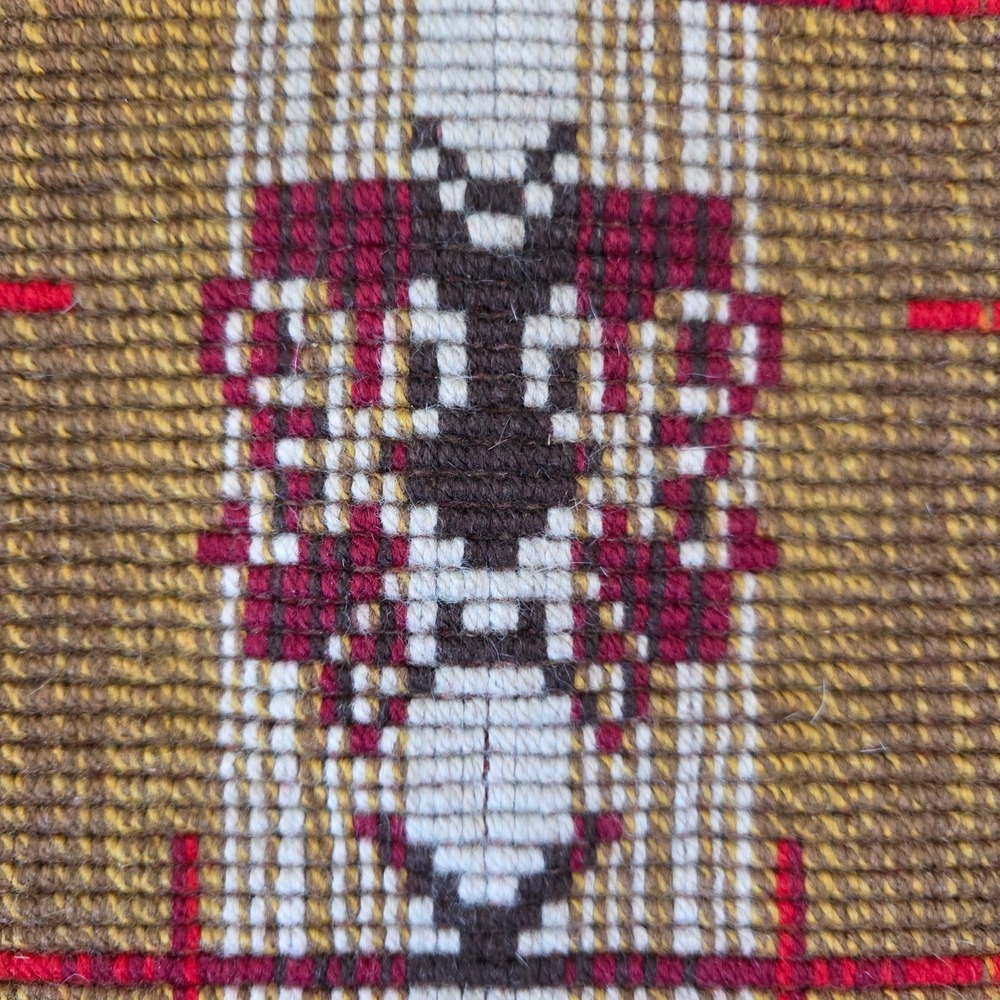 Vintage Hand Woven Wool Tapestry Geometric Southwestern Wall Hanging Runner48x20